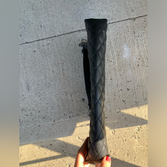 NEWLOOK Black Quilted Faux Leather Medium Shoulder Bag Clutch Purse LIKE NEW - Picture 5 of 16